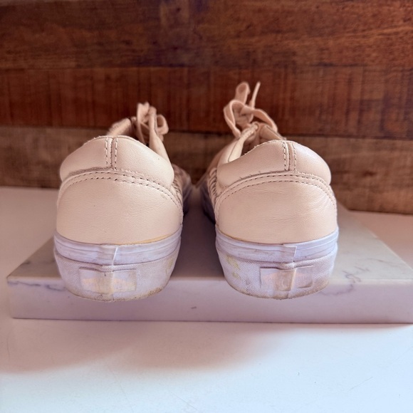 Vans Old Skool Blush Pink Leather Weave Cream Sneakers - Picture 5 of 10